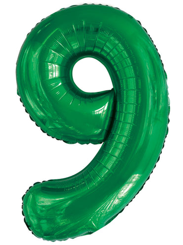 Number 9 Emerald Green Foil Balloon 86cm Each