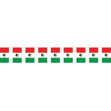 Mexican Flag Pennant Banner 17in x 60ft. Each - Party Savers