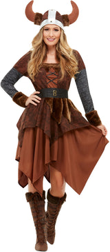 Viking Barbarian Queen Costume UK Dress 16-18 - Party Savers