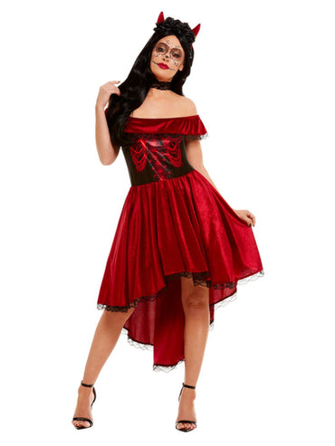 Womens Costume - Day Of The Dead Devil Costume - Party Savers