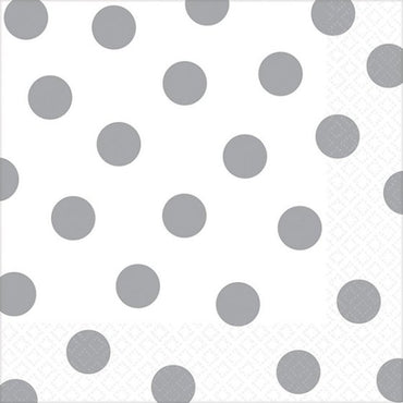 Frosty White Dots Lunch Napkins 33cm x 33cm 16pk