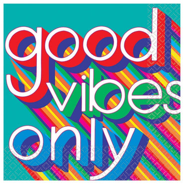 Good Vibes 70's Lunch Napkins 16pk - Party Savers