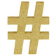 Letter Symbol # Hashtag Gold Glittered Decoration MDF - Party Savers