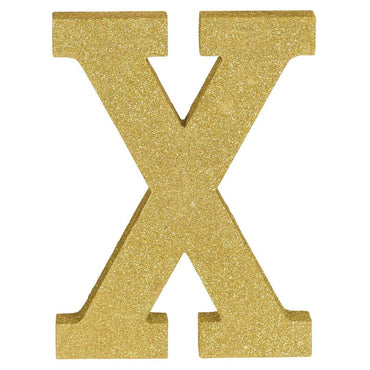 Letter X Gold Glittered Decoration MDF - Party Savers
