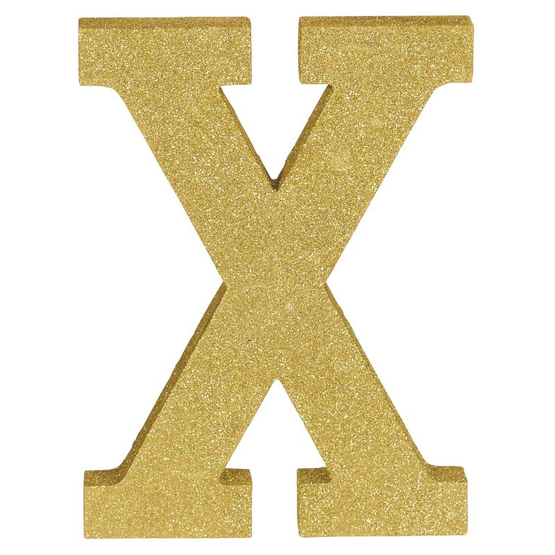 Letter X Gold Glittered Decoration MDF - Party Savers