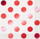 Red Foil Stamped Dots Beverage Napkins 16pk - Party Savers