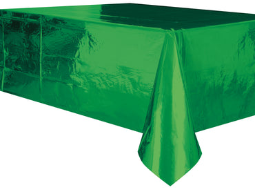 Metallic Green Plastic Rectangle Tablecover 137cm x 274cm - Party Savers