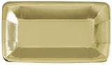 Rose Gold Foil Rectangle Appetizer Plates 23cm x 13cm 8pk - Party Savers