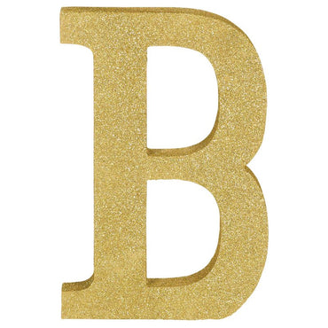Letter B Gold Glittered Decoration MDF - Party Savers