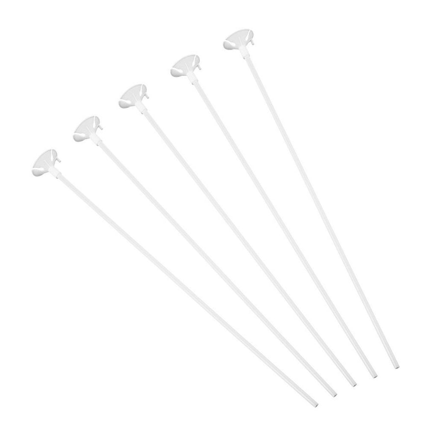 White Balloon Sticks & Cups 6pk - Party Savers