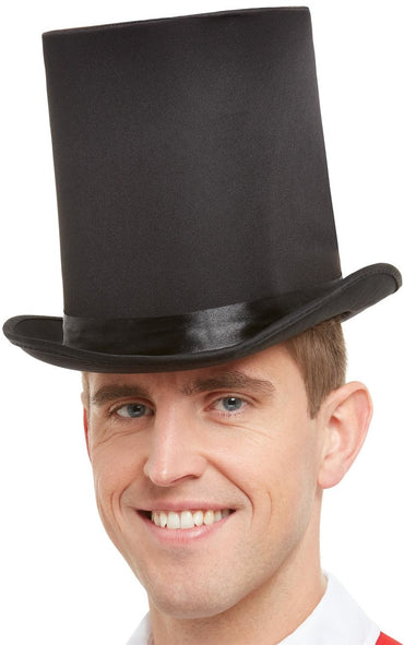 Deluxe Top Hat Black with Elastic Inner Rim - Party Savers