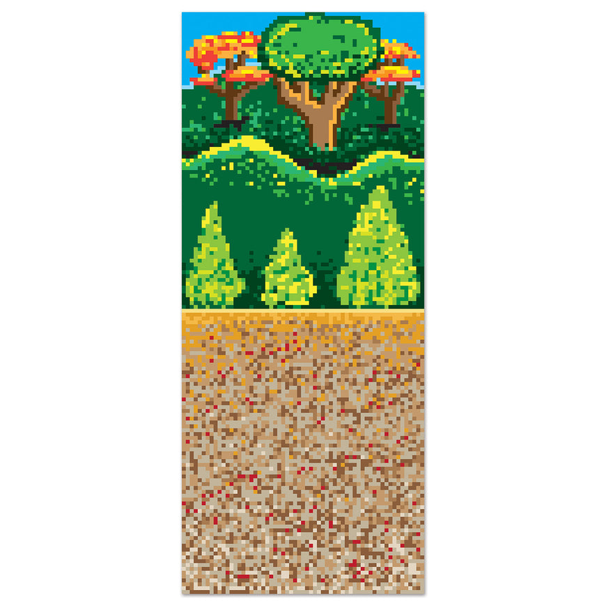 Forest 8-Bit Backdrop 1.21m x 9m - Party Savers
