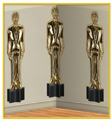 Awards Night Male Statuettes Backdrop 4ft x 30ft. Each - Party Savers