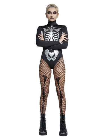 Women Costume - Fever Skeleton Bodysuit
