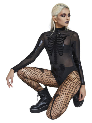 Women Costume - Fever Sheer Skeleton Bodysuit