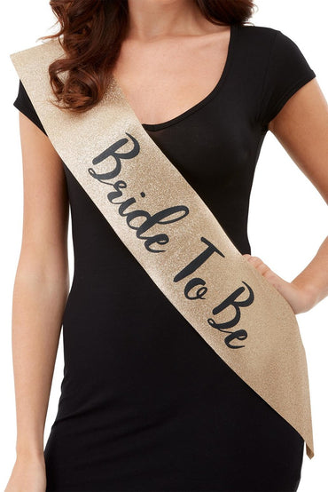 Deluxe Glitter Bride To Be Sash - Party Savers