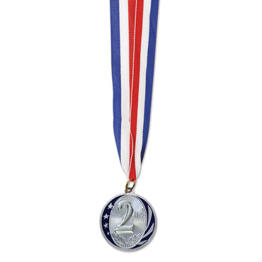 2nd Place Medal With Ribbon 5cm - Party Savers