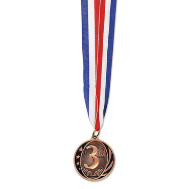 3rd Place Medal With Ribbon 5cm - Party Savers