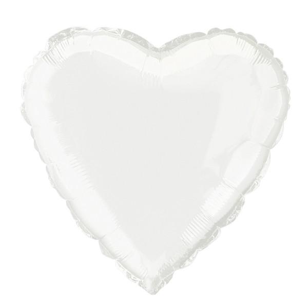 White Heart Foil Balloon 45cm - Party Savers