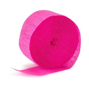 Bright Pink Crepe Streamer 24m - Party Savers