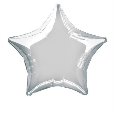 Silver Star Foil Balloon 50cm - Party Savers