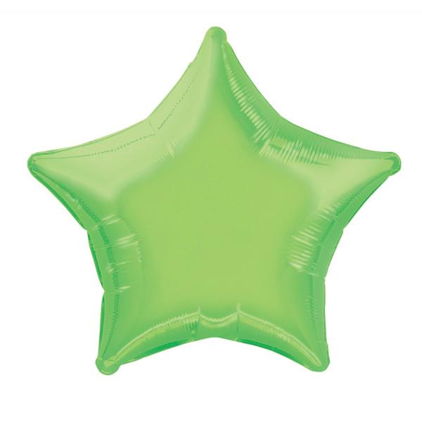 Lime Green Star Foil Balloon 50cm - Party Savers