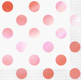 Silver Foil Stamped Dots Beverage Napkins 16pk - Party Savers