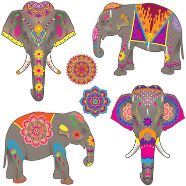 Elephant Cardboard Cutouts 14cm - 40cm 6pk - Party Savers