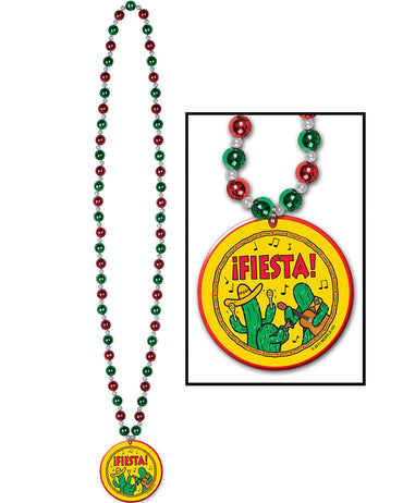 Beads with Fiesta! Medallion 32in. Each - Party Savers