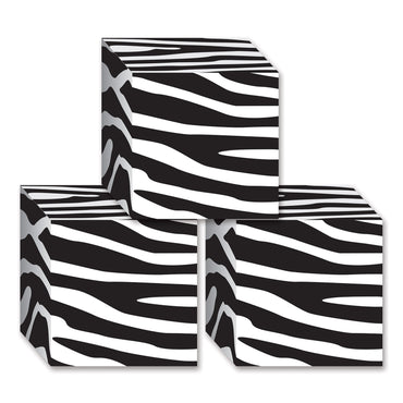Zebra Print Favor Boxes 3pk 8cm X 8cm - Party Savers