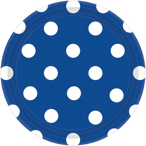 Dots 17cm Round Paper Plates 8pk