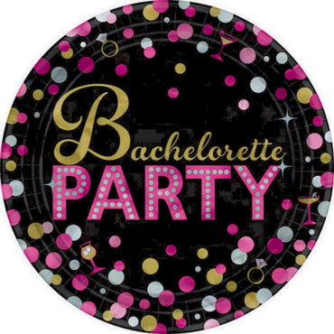 Bachelorette Night Round Plate17cm 8pk - Party Savers