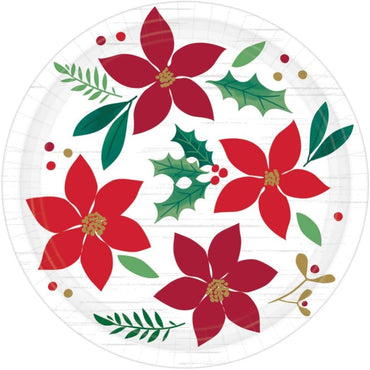 Christmas Wishes Round Paper Lunch Plates 8pk - Party Savers