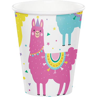 Llama Party Cups Paper 266ml 8pk - Party Savers