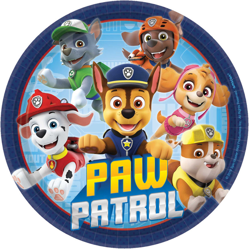 Paw Patrol Adventures 17cm Round Plates 8pk - Party Savers