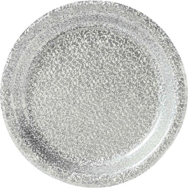 Silver Prismatic Round Paper Plates 17cm 8pk