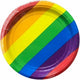 Rainbow Round Paper Lunch Plates 17cm 8pk - Party Savers