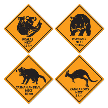 Outback Road Sign Cutouts 17in 4pk