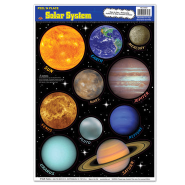 Solar System Peel 'N Place 1 sheet - Party Savers