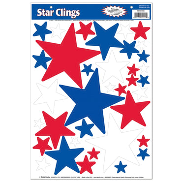 Star Clings 12in x 17in 36pk - Party Savers