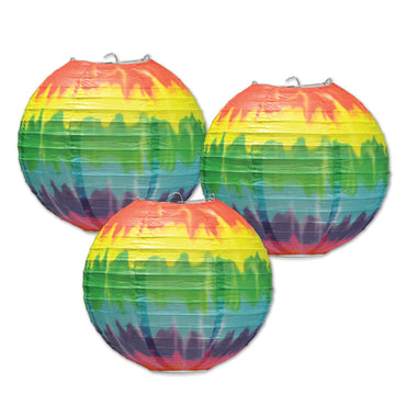 Tie-Dyed Paper Lanterns 9.50in 3pk - Party Savers