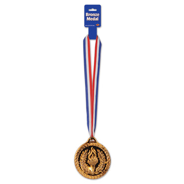 Bronze Medal With Ribbon 10cm - Party Savers