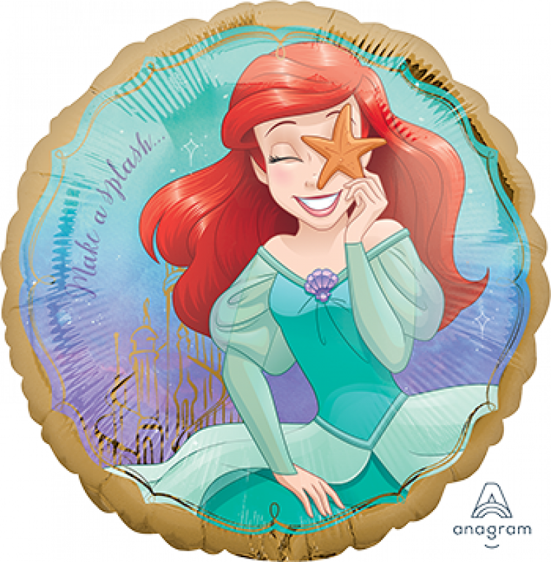 Ariel Mermaid Once Upon A Time Standard Foil Balloon 45cm - Party Savers