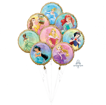 Disney Princesses Once Upon A Time Balloon Bouquet 8pk - Party Savers