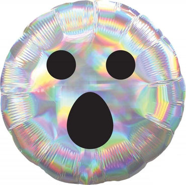 Ghost Face Holographic Iridescent Foil Balloon 45cm - Party Savers