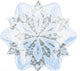 White & Silver Christmas Snowflake Holograhic Shape Foil Balloon 46cm - Party Savers