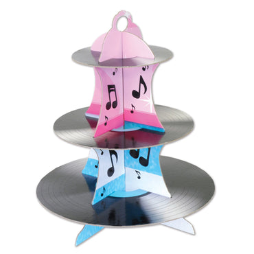 Rock & Roll Record Cupcake Stand 34cm - Party Savers