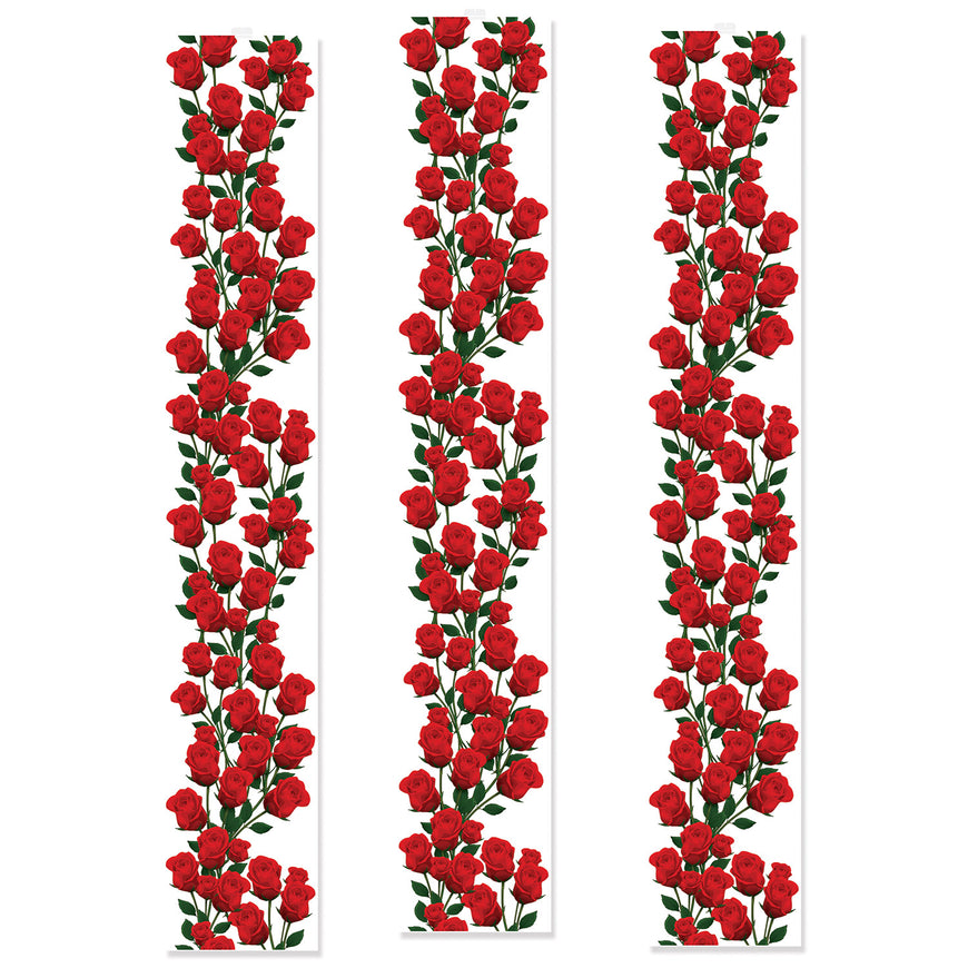Roses Party Panels 12in x 6ft 3pk