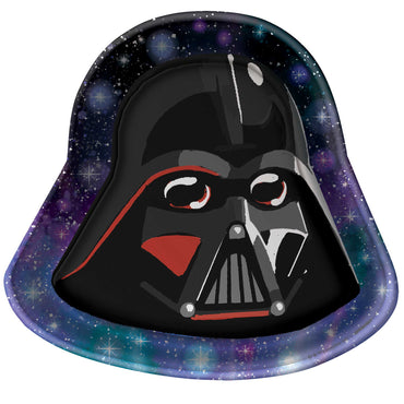 Star Wars Galaxy Darth Vader Shaped Paper Plates 19cm x 21cm 8pk