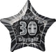 Black Glitz 30th Birthday Star Foil Balloon 50cm - Party Savers